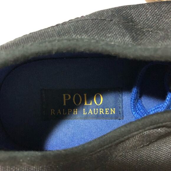 Polo Ralph Lauren mens halford canvas sneakers 9D black blue embroidered pony main image 7
